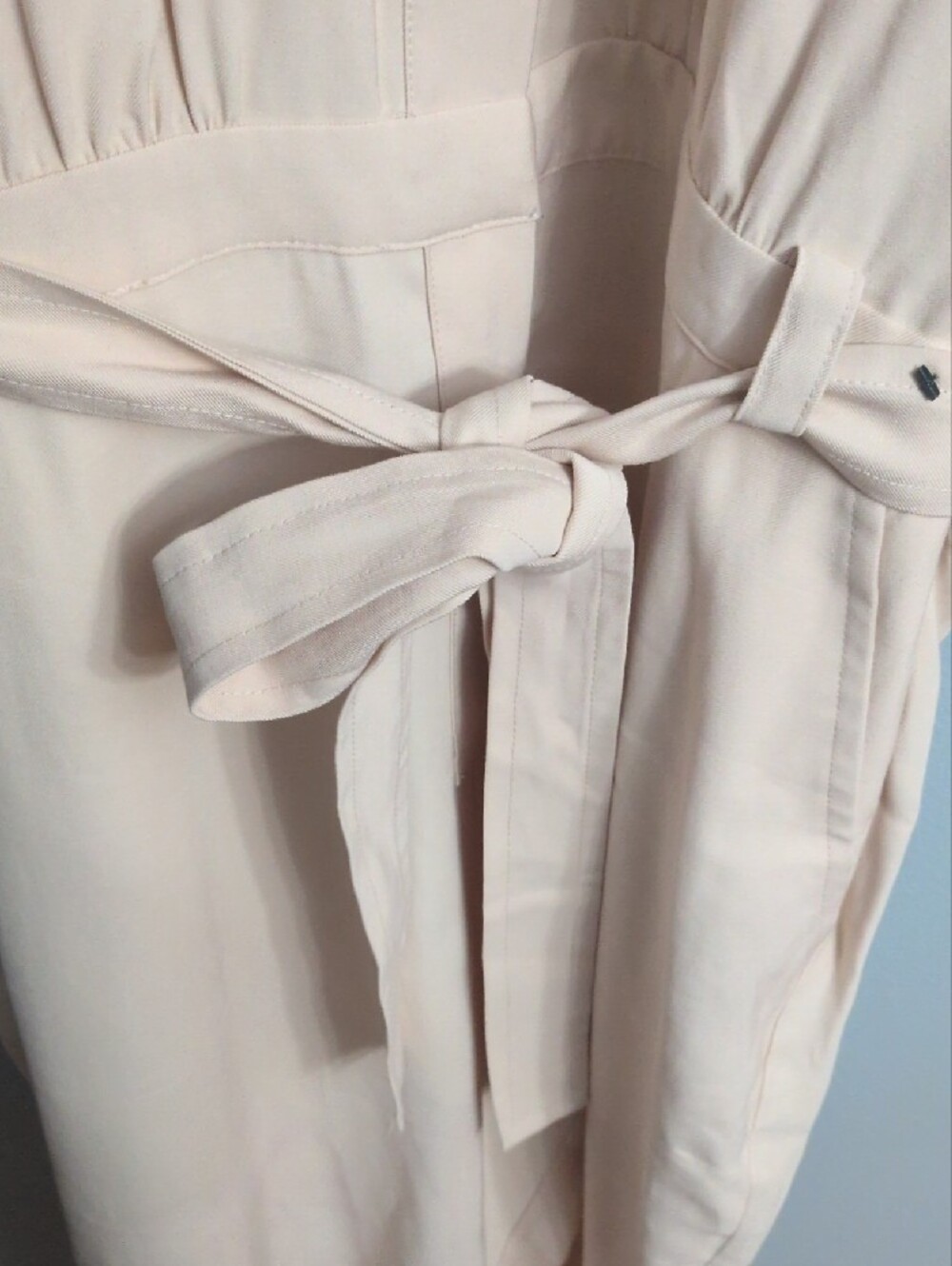 Nine West Soft Blush/Beige Button-Up One Piece Dressy Jumpsuit - Picture 4 of 11